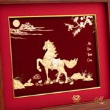 Tranh Lộc Mã dát vàng 24k ACT GOLD ISO 9001:2015