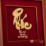 Quà tặng tranh thư pháp chữ PHÚC dát vàng 24k ACT GOLD ISO 9001:2015 (Mẫu 5)