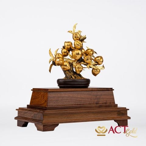 Quà tặng Đào trường thọ dát vàng 24k ACT GOLD ISO 9001:2015