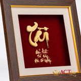 Quà tặng Tranh Chữ Tài dát vàng 24k ACT GOLD ISO 9001:2015