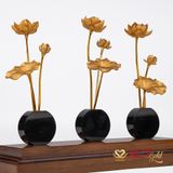 Quà tặng Hồ Sen 9 Nhánh dát vàng 24k ACT GOLD ISO 9001:2015