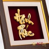 Quà tặng Tranh Chữ Hạnh Phúc dát vàng 24k ACT GOLD ISO 9001:2015