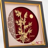 Quà tặng Tranh Cây Trúc dát vàng 24k ACT GOLD ISO 9001:2015