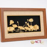 Quà tặng Tranh Hoa Sen dát vàng 24k ACT GOLD ISO 9001:2015