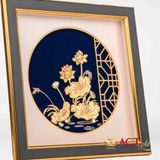Quà tặng Tranh Hoa Sen dát vàng 24k ACT GOLD ISO 9001:2015