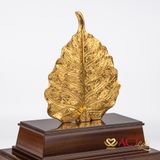 Tượng lá bồ đề dát vàng 24k ACT GOLD ISO 9001:2015