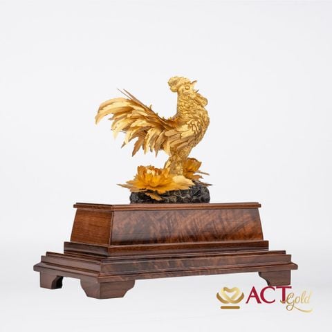 Quà tặng Gà Vàng Đại Cát dát vàng 24k ACT GOLD ISO 9001:2015 (Mẫu 1)