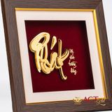Quà tặng Tranh Chữ Phát dát vàng 24k ACT GOLD ISO 9001:2015