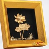 Quà tặng Tranh Hoa Sen dát vàng 24k ACT GOLD ISO 9001:2015