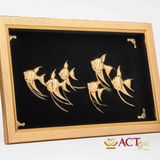 Quà tặng tranh Đàn Cá dát vàng 24k ACT GOLD ISO 9001:2015