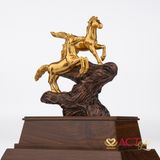 Quà tặng Song Mã dát vàng 24k ACT GOLD ISO 9001:2015 (mẫu 2)