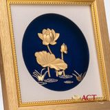 Quà tặng Tranh Hoa Sen dát vàng 24k ACT GOLD ISO 9001:2015