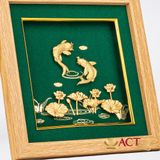 Quà tặng tranh Cá Chép Hoa Sen dát vàng 24k ACT GOLD ISO 9001:2015