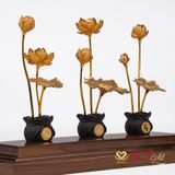 Quà tặng Hồ Sen Phúc Lộc Thọ dát vàng 24k ACT GOLD ISO 9001:2015