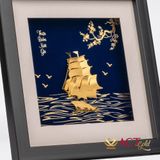 Quà tặng tranh Thuyền dát vàng 24k ACT GOLD ISO 9001:2015