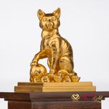 Quà tặng Tượng Mèo Phú Quý dát vàng 24k ACT GOLD ISO 9001:2015