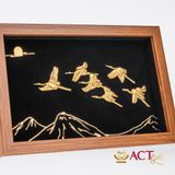 Quà tặng Tranh Đàn Chim Hạc dát vàng 24k ACT GOLD ISO 9001:2015