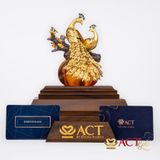 Quà tặng Chim Công dát vàng 24k ACT GOLD ISO 9001:2015