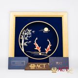 Quà tặng Tranh Song Ngư dát vàng 24k ACT GOLD ISO 9001:2015
