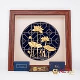 Quà tặng Tranh Hoa Sen dát vàng 24k ACT GOLD ISO 9001:2015