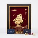 Quà tặng tranh Thuyền dát vàng 24k ACT GOLD ISO 9001:2015 (Mẫu 16)