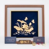 Quà tặng Tranh Hoa Sen dát vàng 24k ACT GOLD ISO 9001:2015