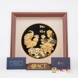 Quà tặng Tranh Gà trống dát vàng 24k ACT GOLD ISO 9001:2015