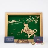 Tranh Trâu dát vàng 24k ACT GOLD ISO 9001:2015 (Mẫu 4)