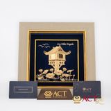 Tranh Chùa Một Cột dát vàng 24k ACT GOLD ISO 9001:2015