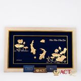 Quà tặng tranh Cá Chép Hoa Sen dát vàng 24k ACT GOLD ISO 9001:2015