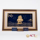 Quà tặng tranh Thuyền dát vàng 24k ACT GOLD ISO 9001:2015 (Mẫu 27)