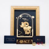 Quà tặng Tranh Cung Bạch Dương dát vàng 24k ACT GOLD ISO 9001:2015