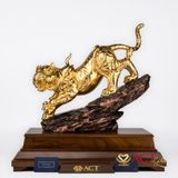 Quà tặng Biểu Trưng Bạch Hổ dát vàng 24k ACT GOLD ISO 9001:2015