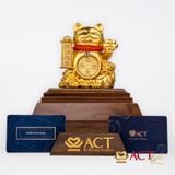 Quà tặng Mèo Thần Tài Vàng Lá 24k ACT GOLD ISO 9001:2015 (Mẫu 2)