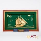 Quà tặng tranh Thuyền dát vàng 24k ACT GOLD ISO 9001:2015