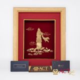 Quà tặng Tranh Bút Lông dát vàng 24k ACT GOLD ISO 9001:2015