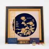 Quà tặng Tranh Hoa Cúc dát vàng 24k ACT GOLD ISO 9001:2015