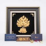Quà tặng Tranh Cây Bồ Đề dát vàng 24k ACT GOLD ISO 9001:2015