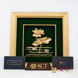 Quà tặng Tranh Hoa Sen dát vàng 24k ACT GOLD ISO 9001:2015