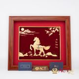 Tranh Lộc Mã dát vàng 24k ACT GOLD ISO 9001:2015