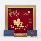 Tranh Gà Con dát vàng 24k ACT GOLD ISO 9001:2015
