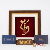 Quà tặng Tranh Chữ Tín dát vàng 24k ACT GOLD ISO 9001:2015