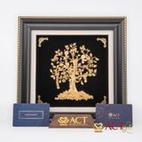 Quà tặng Tranh cây tiền tài lộc dát vàng 24k ACT GOLD ISO 9001:2015