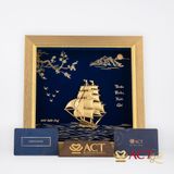 Quà tặng tranh Thuyền dát vàng 24k ACT GOLD ISO 9001:2015