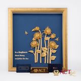 Tranh Hoa Hướng Dương dát vàng 24k ACT GOLD ISO 9001:2015