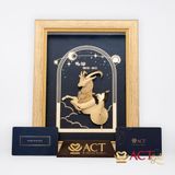 Quà tặng Tranh Cung Ma Kết dát vàng 24k ACT GOLD ISO 9001:2015