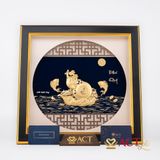 Tranh Cá Chép Hồ Lô dát vàng 24k ACT GOLD ISO 9001:2015 (Mẫu 2)
