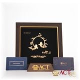 Quà tặng tranh Đôi Cá Chép dát vàng 24k ACT GOLD ISO 9001:2015