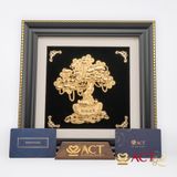 Quà tặng Tranh Cây Kim Tiền dát vàng 24k ACT GOLD ISO 9001:2015