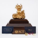 Quà tặng Tượng Trâu dát vàng 24k ACT GOLD ISO 9001:2015 (Mẫu 4)